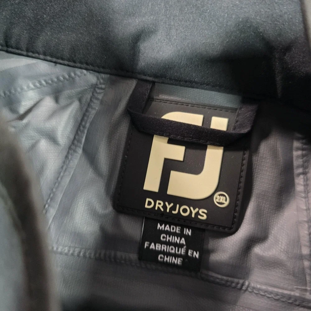 FootJoy DryJoys HydroLite Rain Jacket Mens 2XL Black Waterproof Windproof Golf